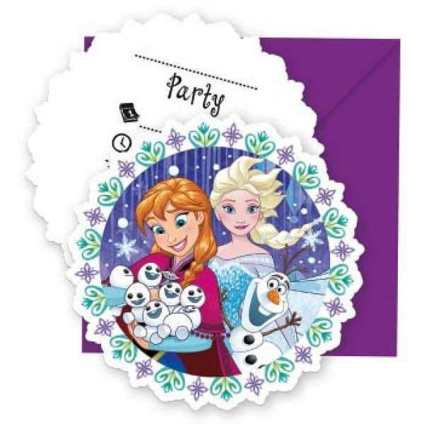 FROZEN SNOWFLAKES DIE CUT INVITES&ENVELOPES 6CT