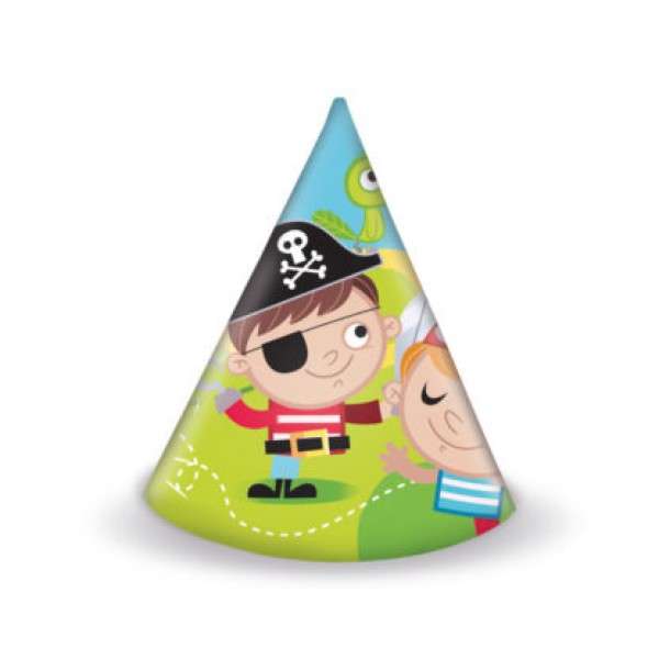 PIRATE TREASRE HUNT HATS 6CT