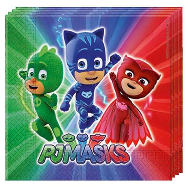 PJ MASKS TWO PLY PAPER NAPKINS 33X33CM 20CT