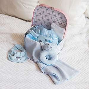 TINY TREASURES BLUE LAYETTE SET