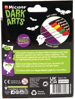 MICADOR DARK ARTS NEON CRAYONS PK6