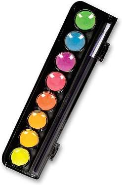 MICADOR DARK ARTS NEON WATERCOLOUR PAINT DISCS + BRUSH 8