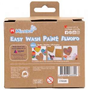 MICADOR JR. 60ML TUBS PACK 4 EASY WASH PAINT - FLUORO