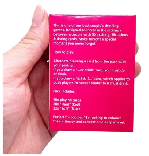 Excited & Exhausted Couples Drinking Card Game