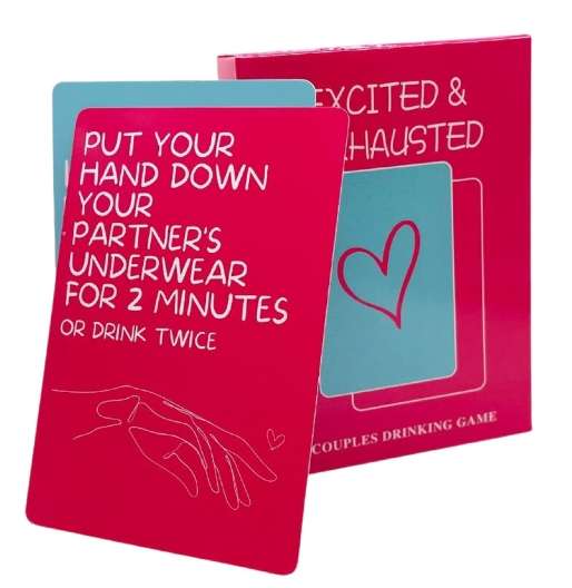 Excited & Exhausted Couples Drinking Card Game