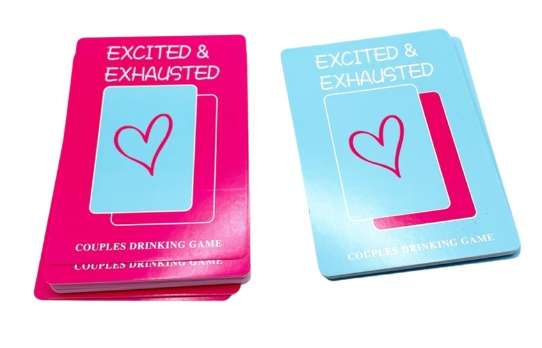 Excited & Exhausted Couples Drinking Card Game