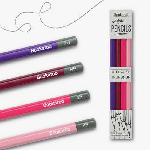 BOOKAROO GRAPHITE PENCILS PINKS