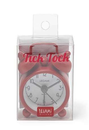 MINI TICK TOCK ALARM CLOCK RED