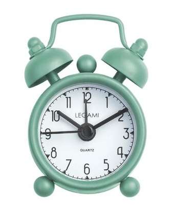MINI TICK TOCK ALARM CLOCK VINTAGE GREEN