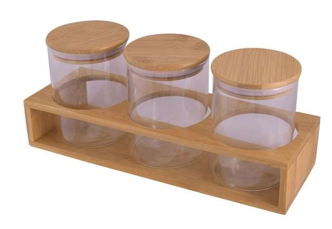 3-Piece Storage Jars & Stand