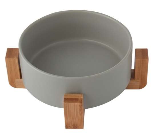 1-Piece Pet Bowl & Stand - Grey