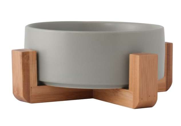 1-Piece Pet Bowl & Stand - Grey