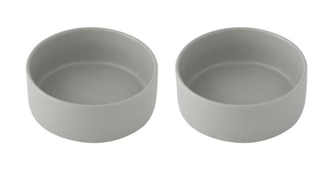 2-Piece Pet Bowl & Stand - Grey
