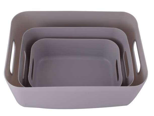 Storage Box 3-Piece Set - Grey