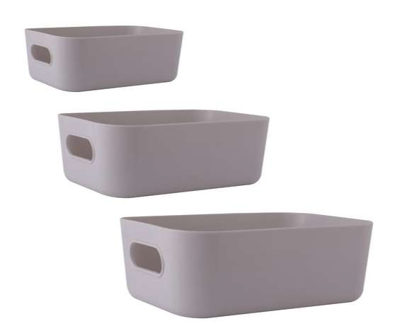 Storage Box 3-Piece Set - Grey