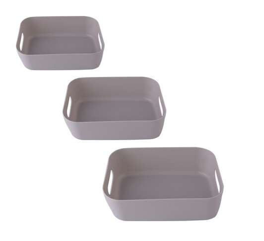 Storage Box 3-Piece Set - Grey