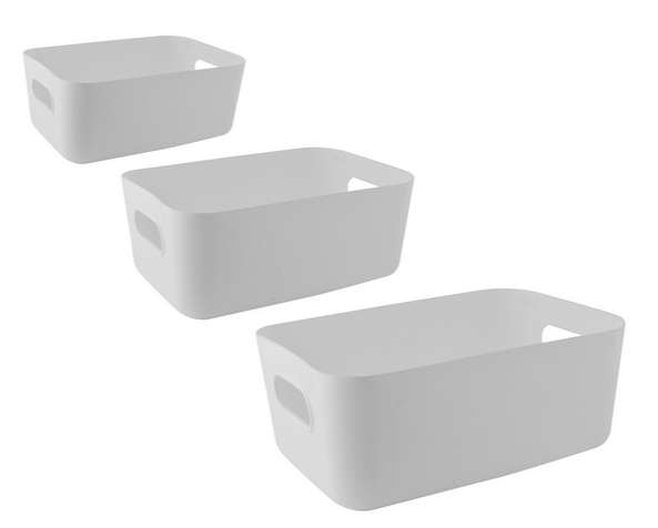 Storage Box 3-Piece Set - White