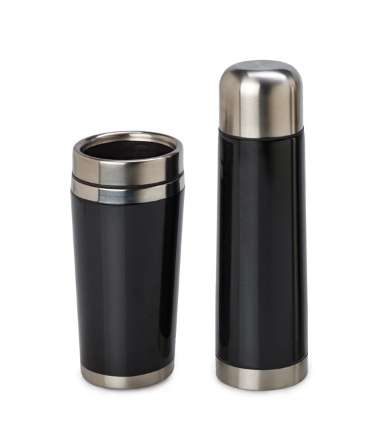 Chester Flask & Mug Set - Black