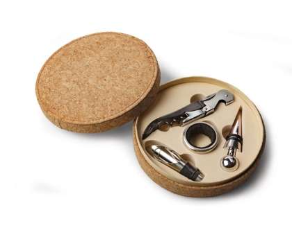 Moreto Cork Wine Giftset - Beige
