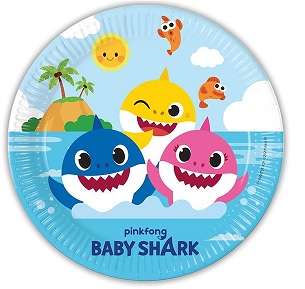BABY SHARK PAPER PLATES LARGE 23CM 8CT NG