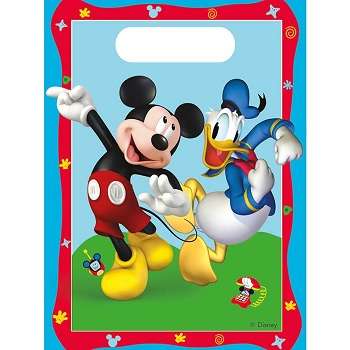 MICKEY ROCK THE HOUSE PLASTIC PARTY BAGS 6CT