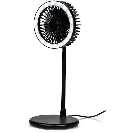 Light Breeze LED Ring Light Desk Fan - Black