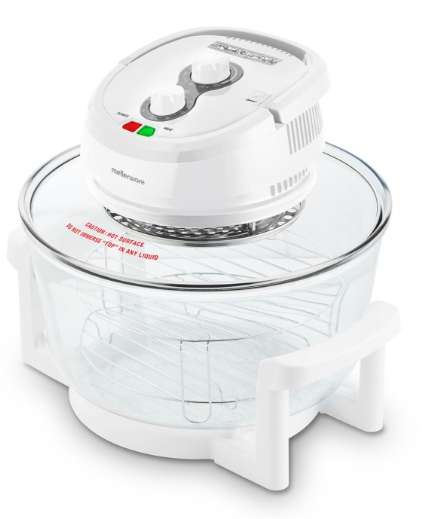 Air Fryer / Convection Cooker Adjustable Temperature Glass White 12L 1400W "Turbo Cook"