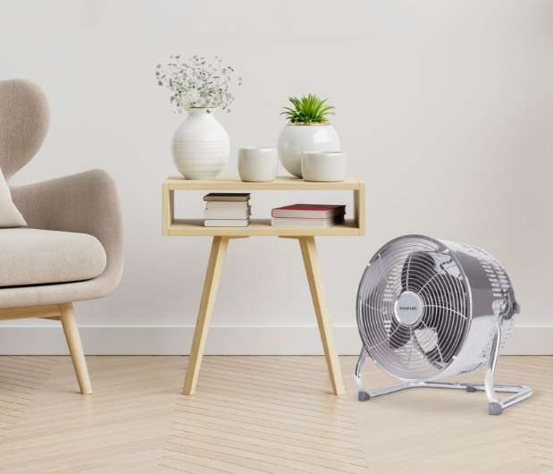 Fan 3 Speed Floor Fan Steel Silver 25cm 80W "Ventilador Rafaga"