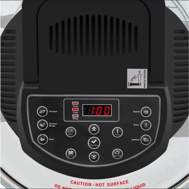 Air Fryer / Convection Cooker Digital Glass Black 12L 1400W "Turbo Cuina"