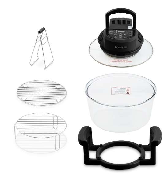 Air Fryer / Convection Cooker Digital Glass Black 12L 1400W "Turbo Cuina"