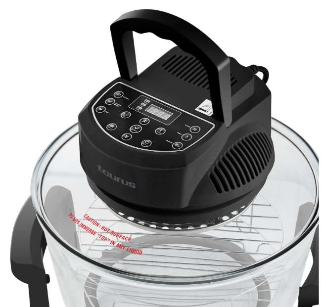 Air Fryer / Convection Cooker Digital Glass Black 12L 1400W "Turbo Cuina"