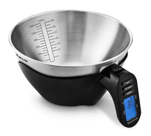 Kitchen Scale Battery Operated Stainless Steel Black 3kg "Effortless Inox"