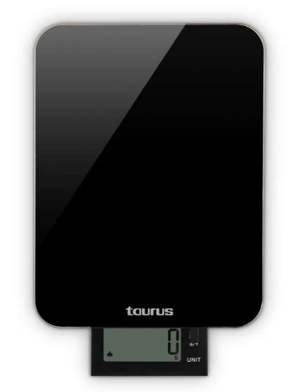 Kitchen Scale Battery Operated Glass Black 10kg 3V "Effortless LCD"
