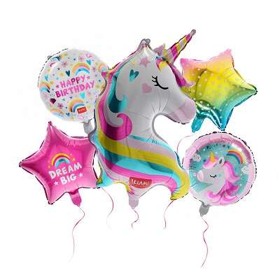 LET'S PARTY UNICORN THEMED SET OF 5 BALL