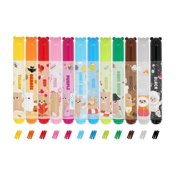 TEDDY FRIENDS SET OF 12 MARKERS