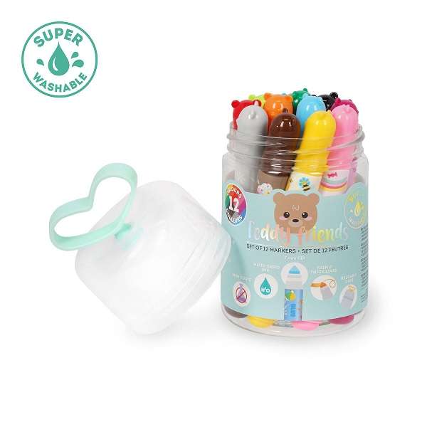 TEDDY FRIENDS SET OF 12 MARKERS