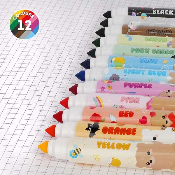 TEDDY FRIENDS SET OF 12 MARKERS