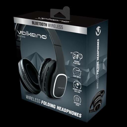 Volkano Phonic Series Bluetooth full size headphones - black
