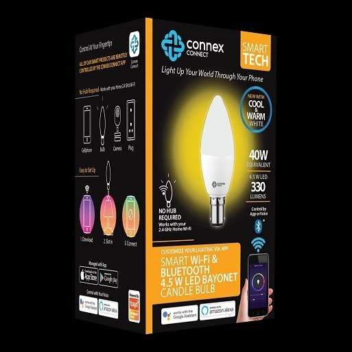 Smart WiFi Bulb 4.5W LED White Candle Bayonet