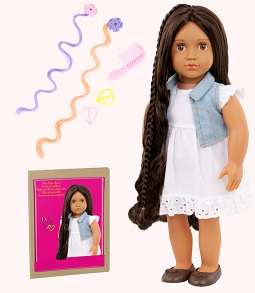 OG HAIRPLAY DOLL PERLA 18INCH FROM HAIR TO THERE DARK BROWN