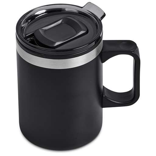 Kooshty Angelo Stainless Steel & Plastic Double-Wall Mug - 360ml - Black