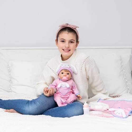 TINY TREASURES DOLL PEEKABOO BUNNY BABY CARE SET