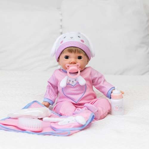 TINY TREASURES DOLL PEEKABOO BUNNY BABY CARE SET