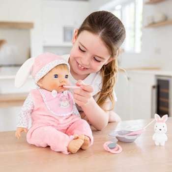 TINY TREASURES BUNNY FEEDING DOLL SET