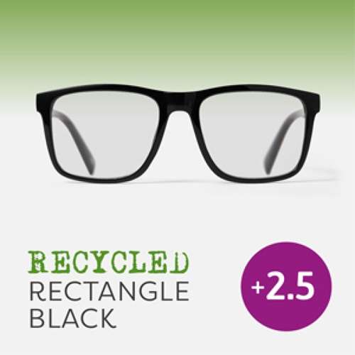 EASY READERS RECYCLED RECT BLACK +2.5