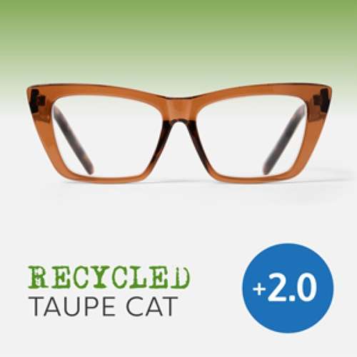 EASY READERS RECYCLED TAUPE CAT +2.0