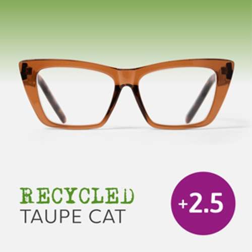 EASY READERS RECYCLED TAUPE CAT +2.5