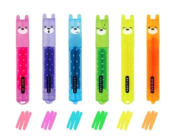 TEDDY'S MOOD MINI HIGHLIGHTERS SET OF 6