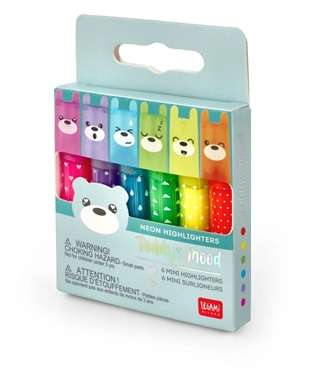 TEDDY'S MOOD MINI HIGHLIGHTERS SET OF 6