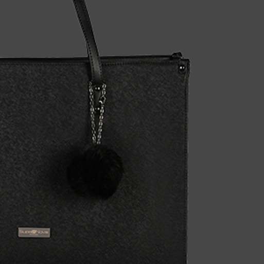 Supanova Pompom Ladies Laptop Bag Blk